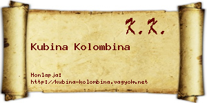 Kubina Kolombina névjegykártya